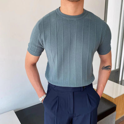 Men's Short Sleeve Round Neck Knit Shirt