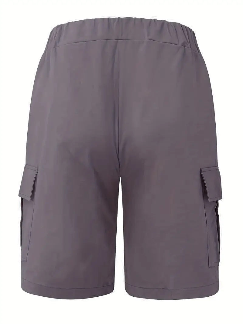 Men's Cargo Shorts with Drawstring Waist and Multiple Pockets