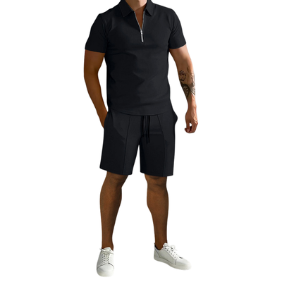 Men’s Two Piece Polo and Shorts Set for Daily Seasonal Use