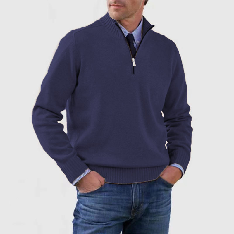 Men's Full Sleeves Turtleneck Half Zip Sweater