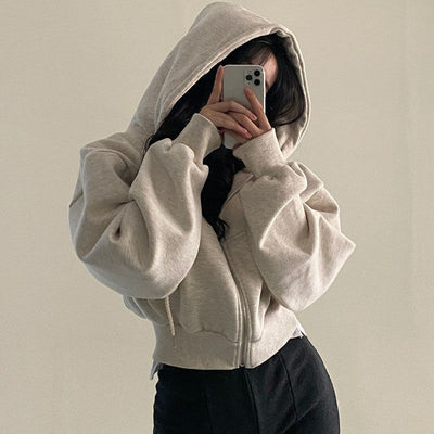 Brynlee - Warm Solid Color Hooded Sweatshirt
