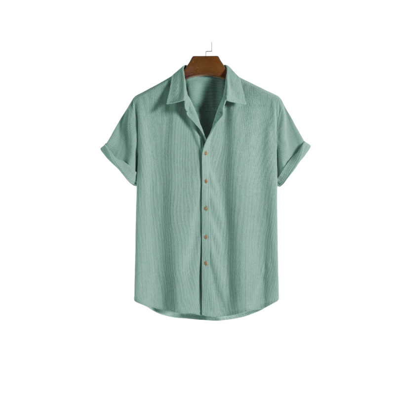 Men’s Short Sleeve Button Shirt and Shorts Set for Warm Season Use