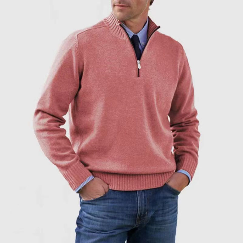 Men's Full Sleeves Turtleneck Half Zip Sweater