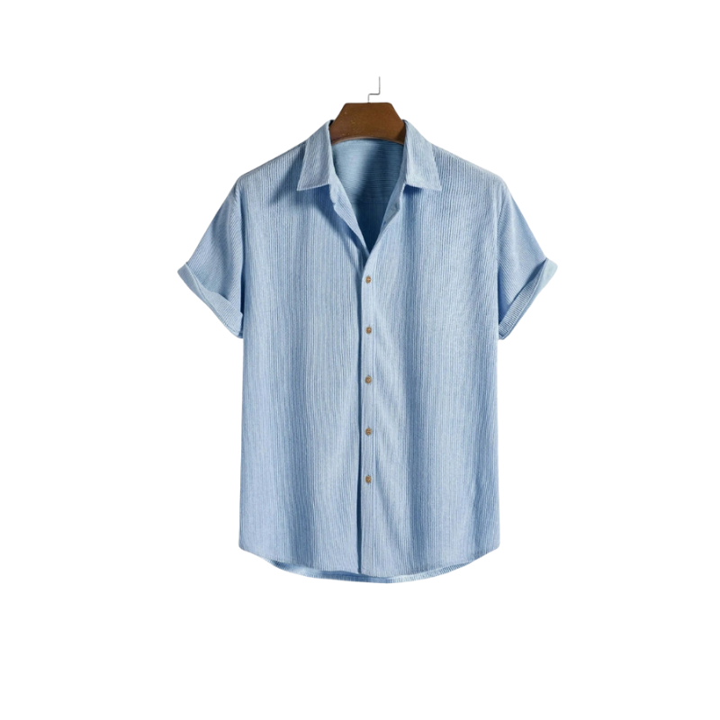 Men’s Short Sleeve Button Shirt and Shorts Set for Warm Season Use