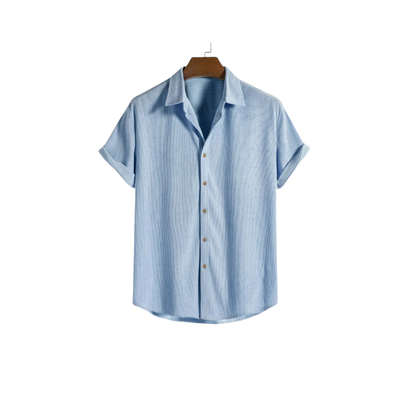 Men’s Short Sleeve Button Shirt and Shorts Set for Warm Season Use