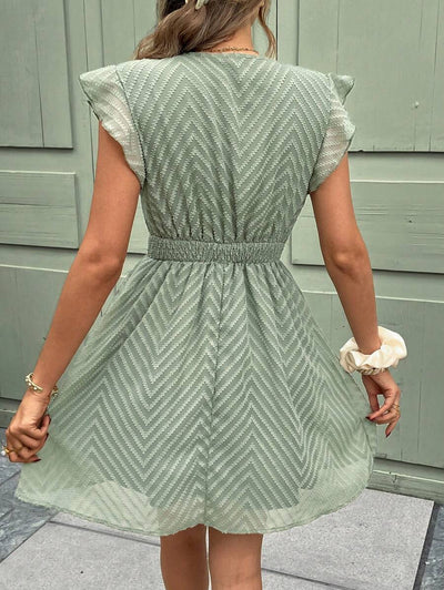 Women's V-Neck Crochet Lace Mini Dress