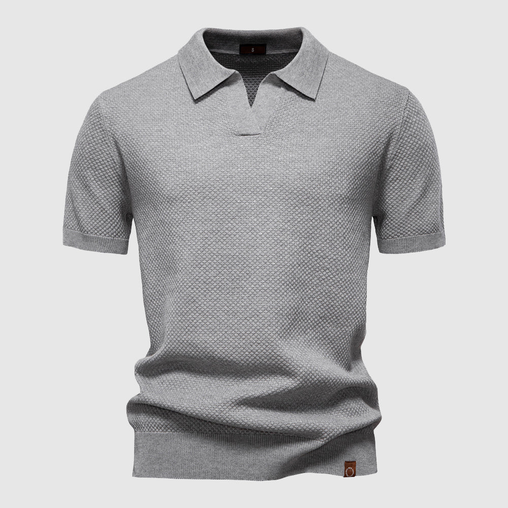 Men’s Polo Shirt with Button Placket and Surface for Daily Use