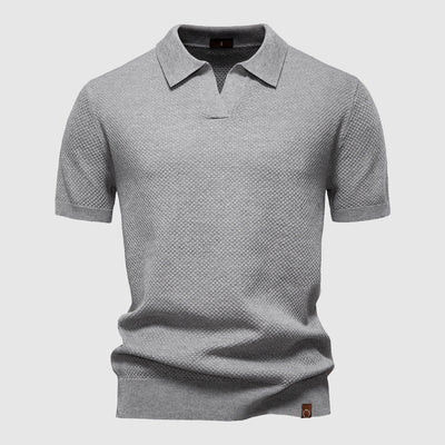 Men’s Polo Shirt with Button Placket and Surface for Daily Use