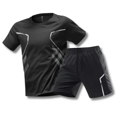 Men's Shirt with Drawstring Shorts Matching Set for Sports