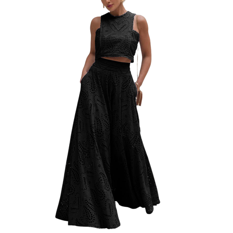 Women’s Two Piece Set with Sleeveless Top and Long Skirt for Summer