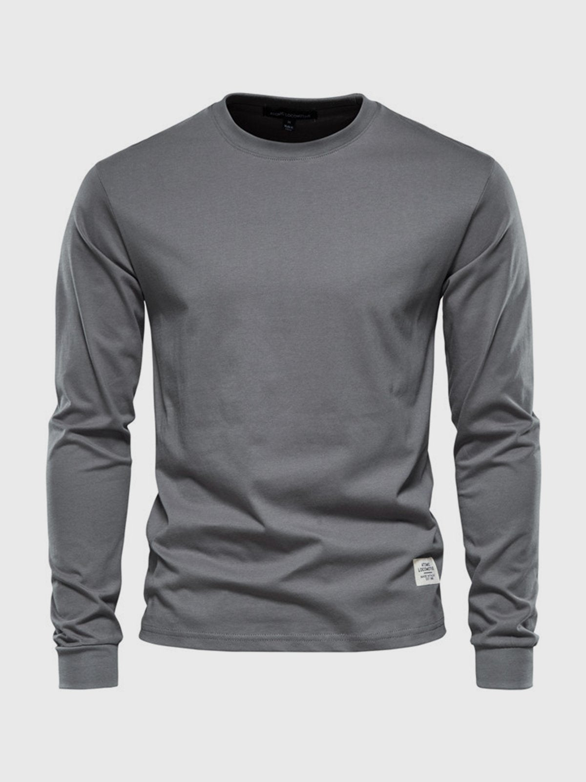 Men's Cotton Long Sleeve Shirt with Crew Neck