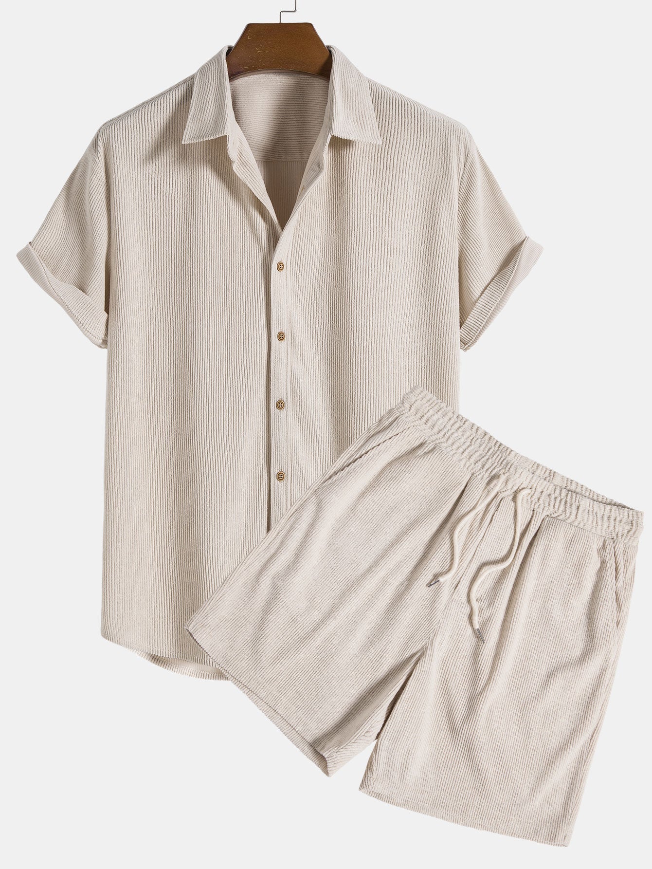 Men’s Two-Piece Summer Set with Short-Sleeve Shirt and Shorts