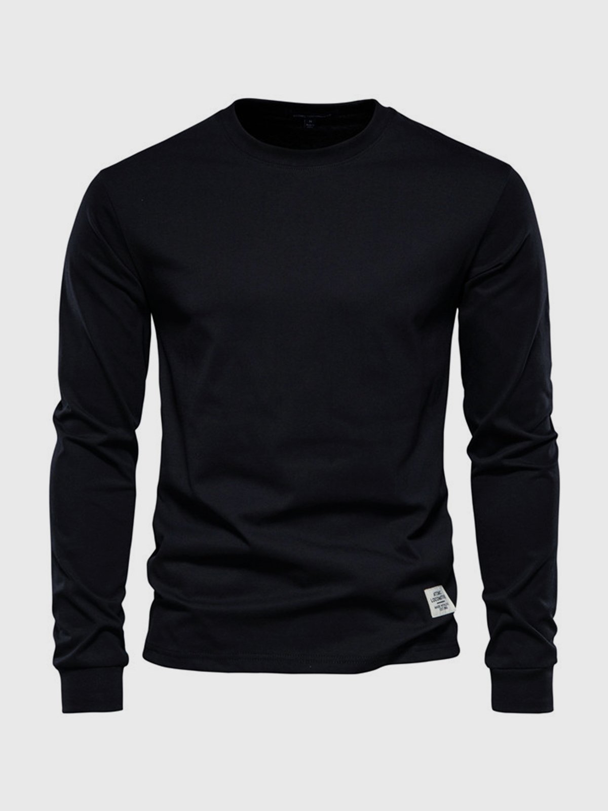 Men's Cotton Long Sleeve Shirt with Crew Neck