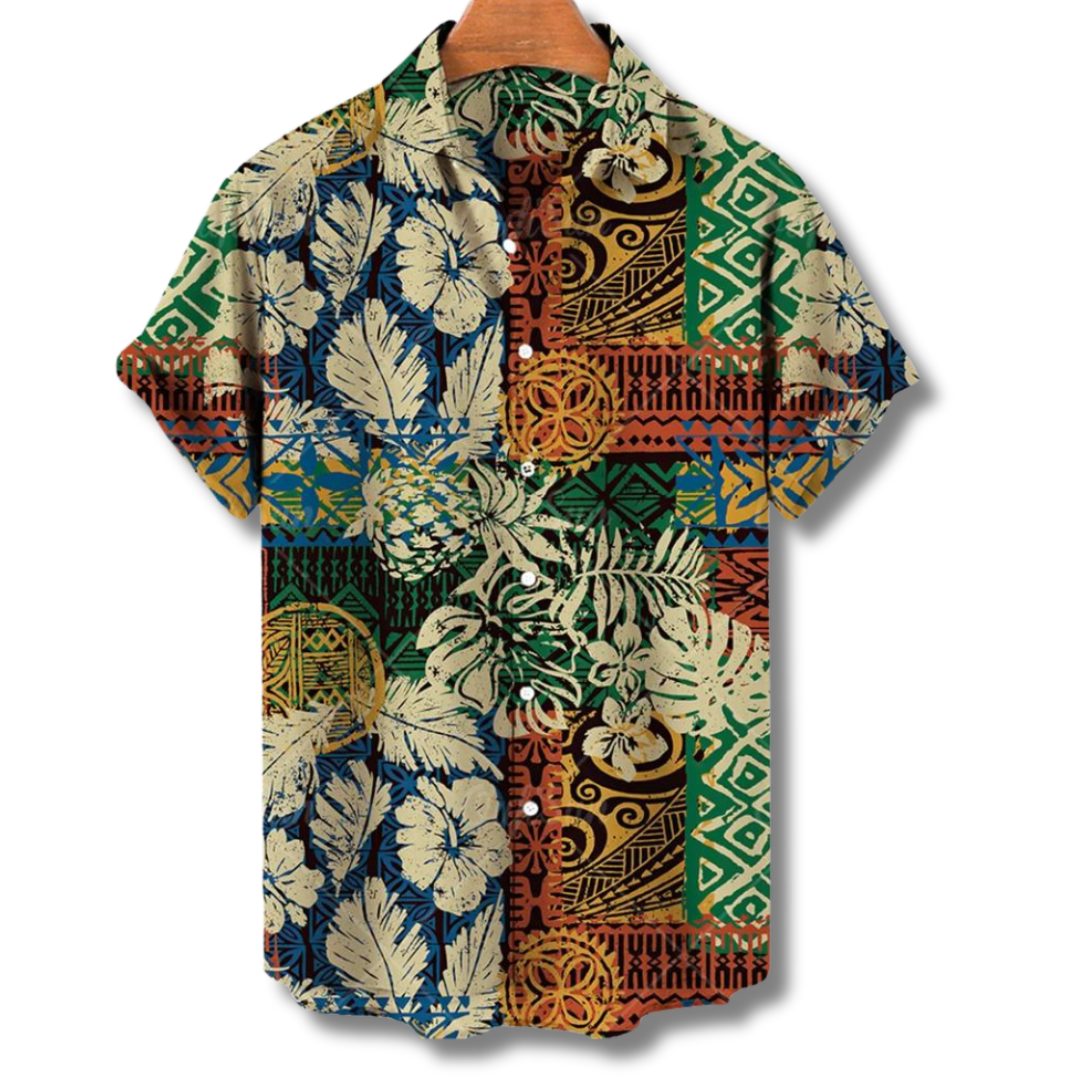 Men’s Tropical Print Shirt for Summer and Daily Wear