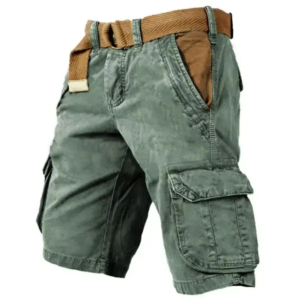 Men's Cotton Cargo Shorts with Practical Pockets
