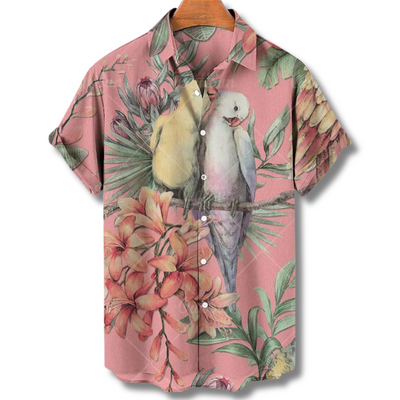 Men’s Tropical Print Shirt for Summer and Daily Wear