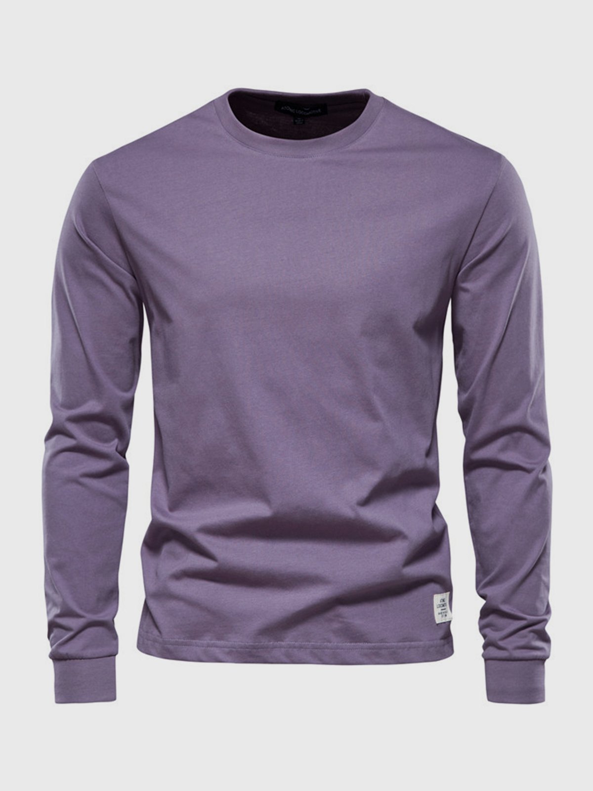 Men's Cotton Long Sleeve Shirt with Crew Neck