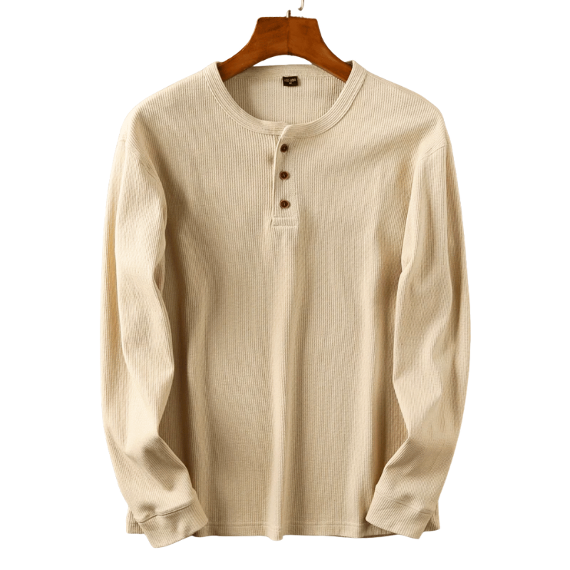 Men’s Henley T-Shirt with Short Button Placket for Daily and Casual Wear