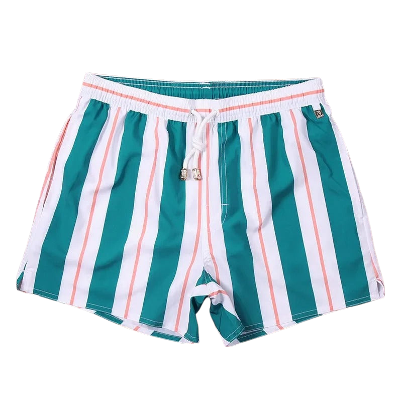 Men’s Swim Shorts with Stripe Pattern for Beach and Pool