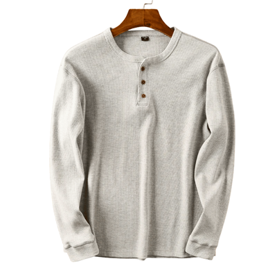 Men’s Henley T-Shirt with Short Button Placket for Daily and Casual Wear