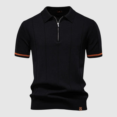 Men’s Short Sleeve Polo Shirt with Zip Collar