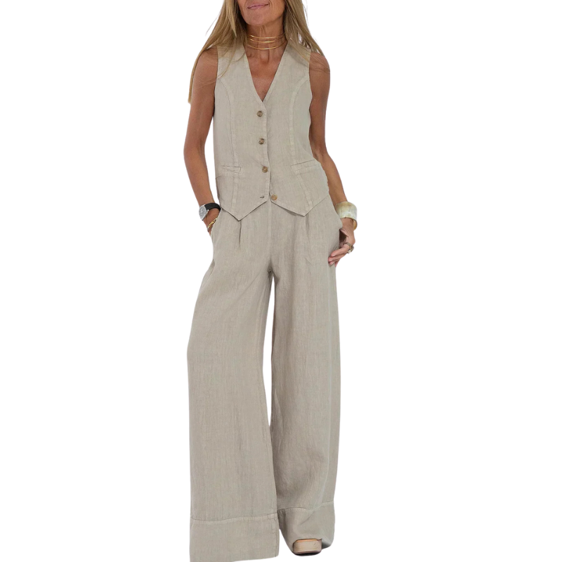 Women’s Two Piece Suit with Pants for Daily Summer Use