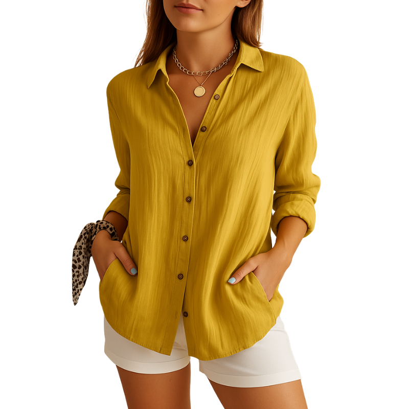 Women’s Long Sleeve Blouse with Loose Outline for Daily Seasonal Use