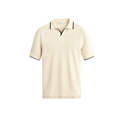 Men’s Short Sleeve Polo Shirt with Collar and Trim Detail for Daily Use