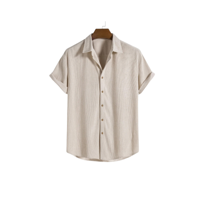 Men’s Short Sleeve Button Shirt and Shorts Set for Warm Season Use