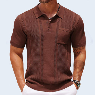 Men’s Polo Shirt with Button Front and Surface for Daily Use