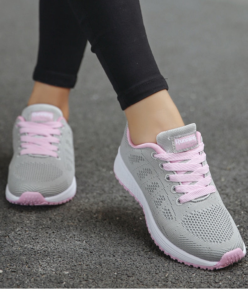 Low-Cut Women's Mesh Running Lace Up Sport Shoes