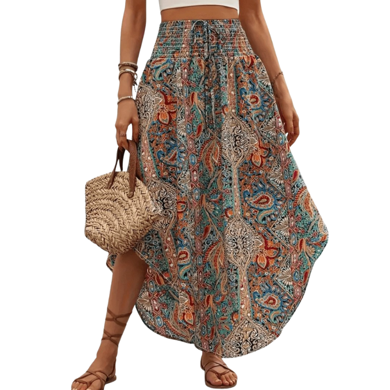 Women’s Long Skirt with Printed Design for Daily and Weekend Use