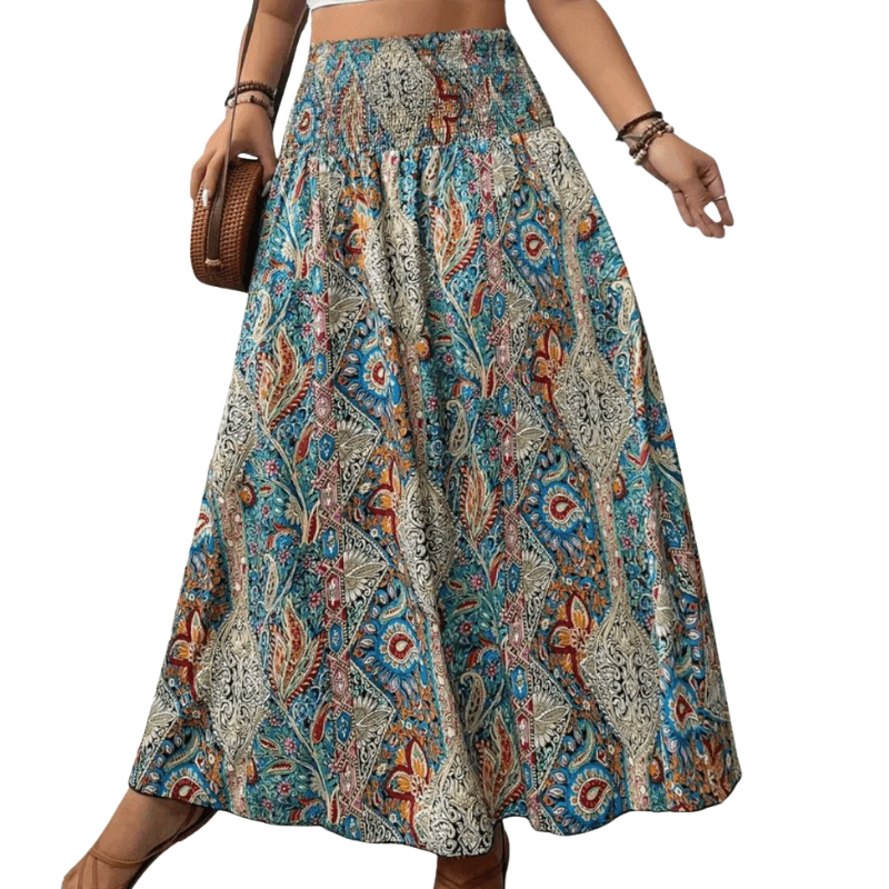 Women’s Long Skirt with Printed Design for Daily and Weekend Use