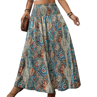 Women’s Long Skirt with Printed Design for Daily and Weekend Use