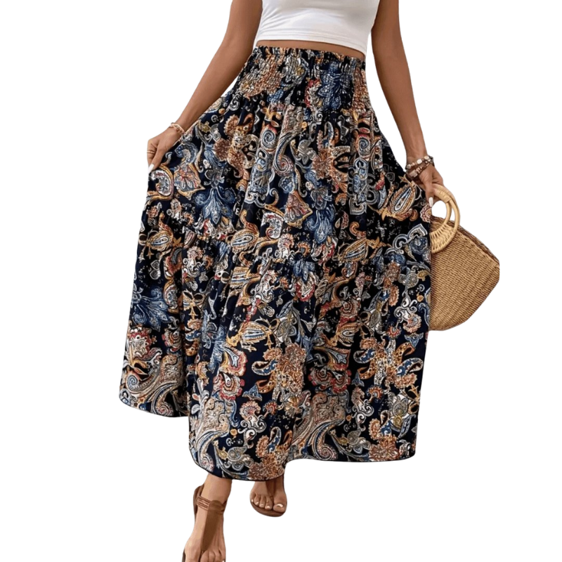 Women’s Long Skirt with Printed Design for Daily and Weekend Use