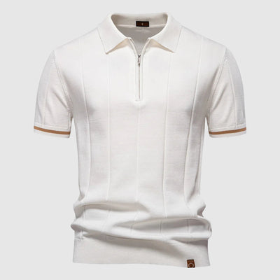 Men’s Short Sleeve Polo Shirt with Zip Collar