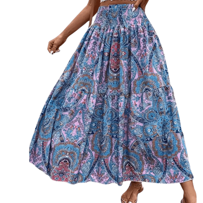 Women’s Long Skirt with Printed Design for Daily and Weekend Use