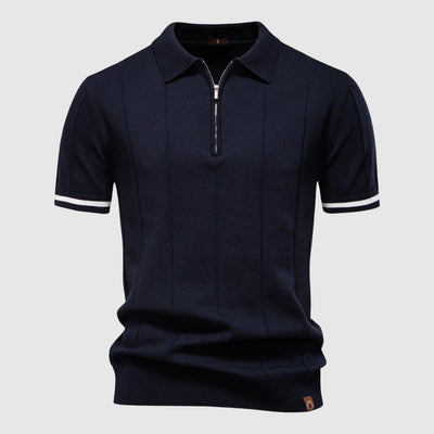 Men’s Short Sleeve Polo Shirt with Zip Collar