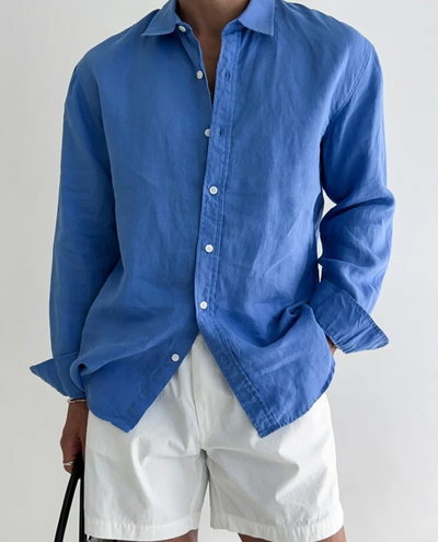 Men’s Long-Sleeve Shirt with button-up front and collar