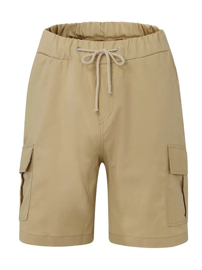 Men's Cargo Shorts with Drawstring Waist and Multiple Pockets