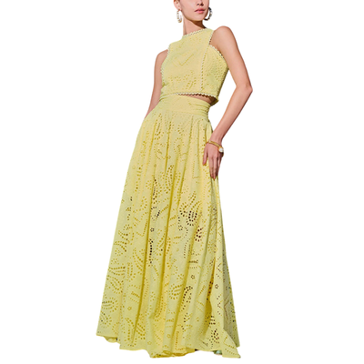 Women’s Two Piece Set with Sleeveless Top and Long Skirt for Summer