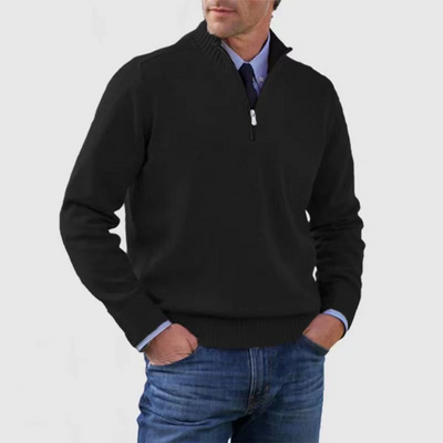 Men's Full Sleeves Turtleneck Half Zip Sweater