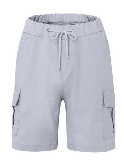 Men's Cargo Shorts with Drawstring Waist and Multiple Pockets