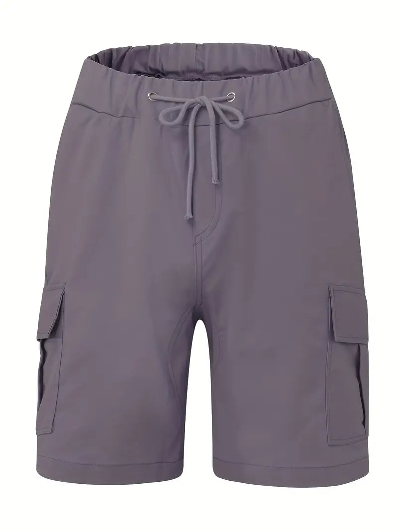 Men's Cargo Shorts with Drawstring Waist and Multiple Pockets