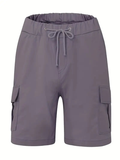 Men's Cargo Shorts with Drawstring Waist and Multiple Pockets