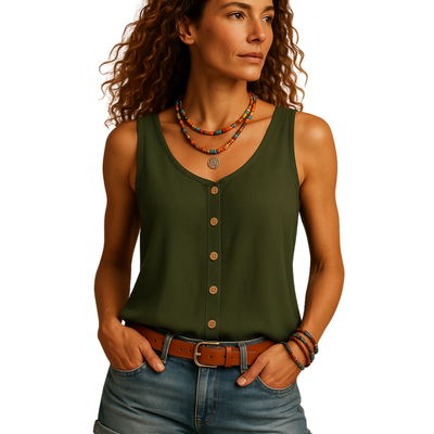 Women’s Sleeveless V-Neck Top for Daily Summer Wear in Multiple Colors