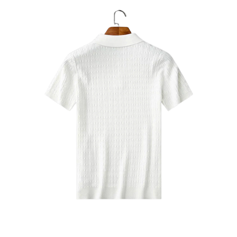 Men’s Short Sleeve Polo Shirt with Half Button Front for Daily Use