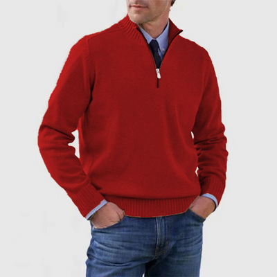 Men's Full Sleeves Turtleneck Half Zip Sweater