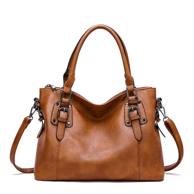 Women’s Two-Way Shoulder Bag with Adjustable Strap and Zipper