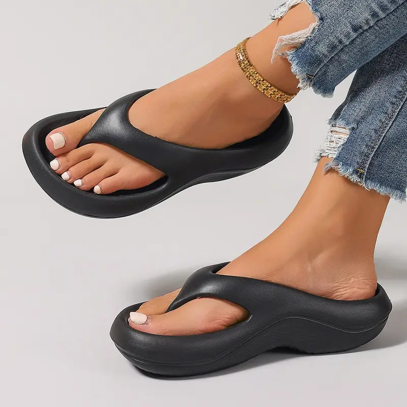 Women's Thick Platform Flip Flops Clip Toe Sandals
